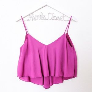 Necessary Clothing Fuchsia Sheer Backless Crop Top